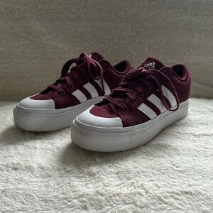 Adidas Burgundy Nizza Platform Sneakers
